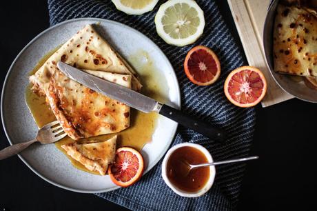 Crêpes façon Suzette au limoncello et à la mandarine Crêpes façon Suzette au limoncello et à la mandarine