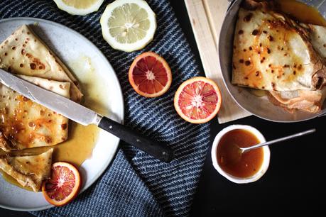 Crêpes façon Suzette au limoncello et à la mandarine Crêpes façon Suzette au limoncello et à la mandarine