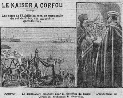 Achilleion - Kaiser Wilhelm II. in Korfu - 1908 - Le Kaiser Guillaume II à Corfou. Achilleion - Kaiser Wilhelm II. in Korfu - 1908 - Le Kaiser Guillaume II à Corfou.