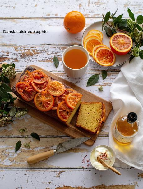 Gâteau à l'orange, huile d'olive et safran
