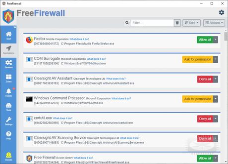 Free Firewall est un pare-feu professionnel complet pour vous protéger des dangers d’Internet