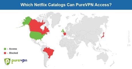 PureVPN Netflix map