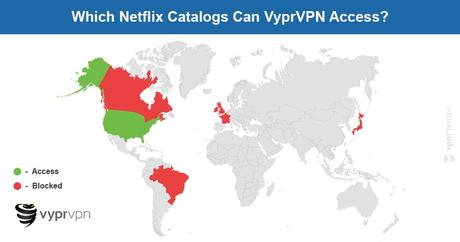 VyprVPN Netflix map