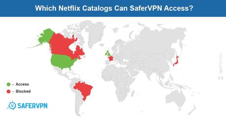 SaferVPN Netflix map