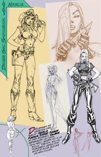 Danger Girl Sketchbook - des croquis, recherches et esquisses