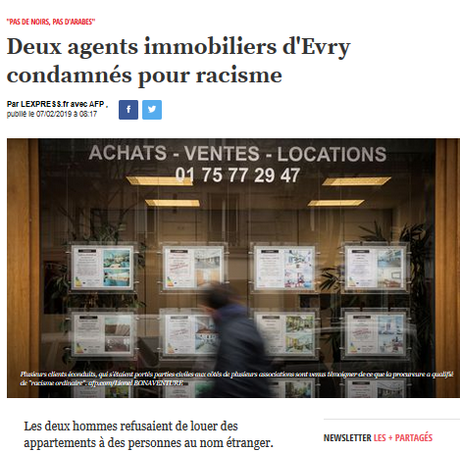 Du sursis pour des agents immobiliers racistes ? Pas cher payé…