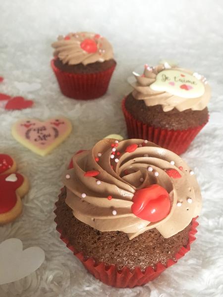 Cupcakes au chocolat pour la Saint-Valentin