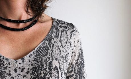 Grain de malice nouvelle collection pull effet python brillant