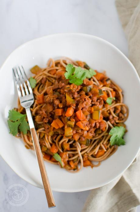 Spaghettis à la bolognaise végétale (IG bas & vegan)