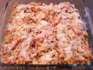 Gratin de coquillettes au chou, carottes et bacon Gratin de coquillettes au chou, carottes et bacon