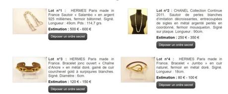 Vente aux enchères Hermès Vuitton Chanel