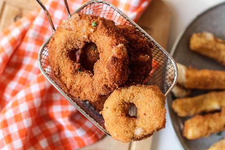 Onion rings à la mozzarella et mozza sticks