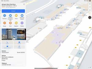 Apple Plans affiche les cartes intérieures de l’aéroport de Nice