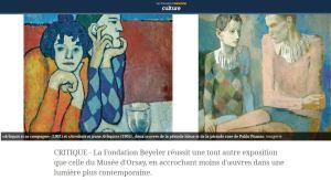 Fondation BEYELER à Bâle   « Le jeune Picasso » Périodes bleue et rose  3 Février au 26 Mai 2019