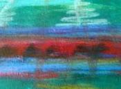 bord l'eau acrylique papier-At edge water acrylic paper.