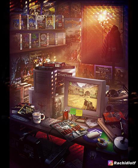 Cet illustrateur recrée les différentes époques de sa chambre de Gamer