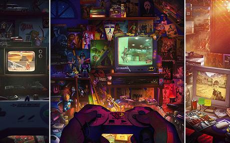 Cet illustrateur recrée les différentes époques de sa chambre de Gamer