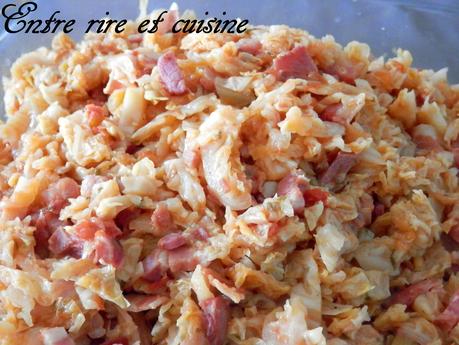 Chou à la tomate et dés de lardons (au Cookeo) Chou à la tomate et dés de lardons (au Cookeo)