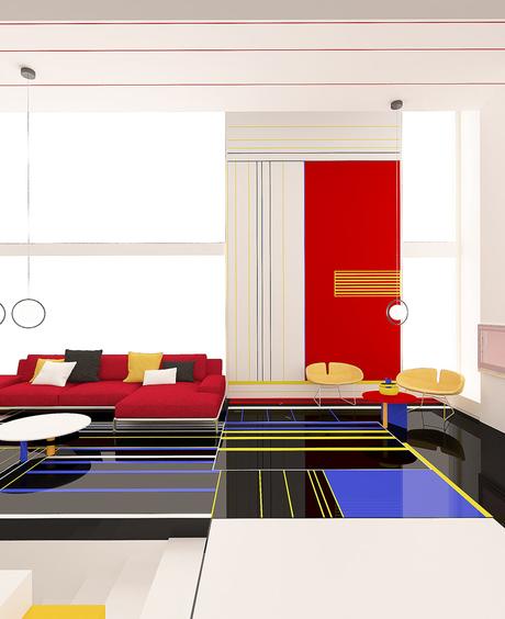 Un appartement inspiré par le peintre Mondrian