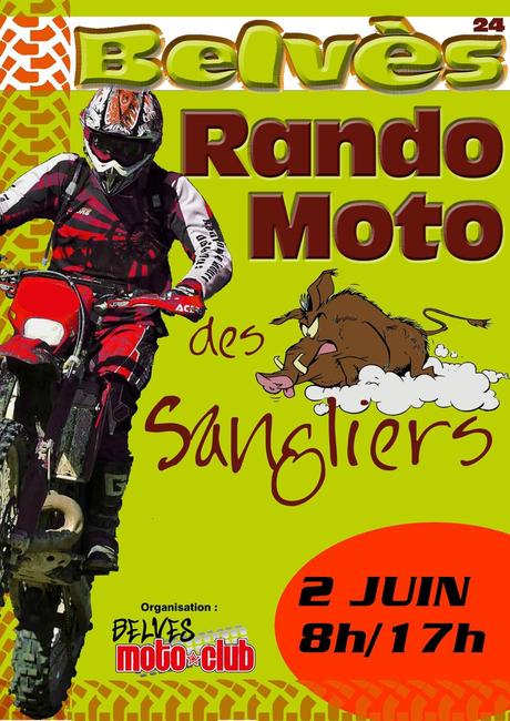 Rando moto des Sangliers de l'association BELVES MOTO-CLUB (24), le 2 juin 2019