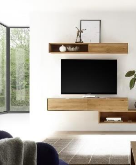 La nouvelle maison connectée avec Habitat Connect habitat connect salon écran plat noir mobilier bois - blog déco - clem around the corner.