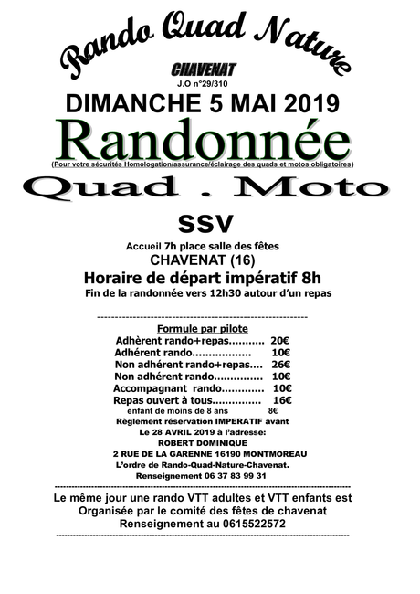 Rando quad, moto et SSV de Rando Quad Nature le dimanche 5 mai 2019 à Chavenat (16)
