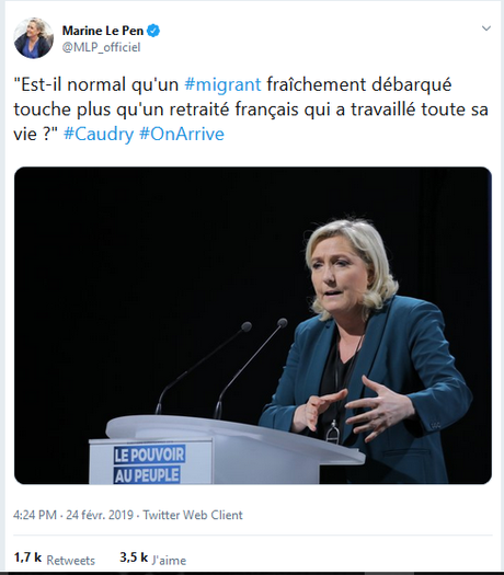 #immigration et #pauvreté : Où le #FN/#RN ment sciemment pour satisfaire sa clientèle électorale #Fakenews #MLP