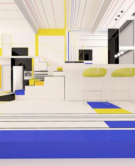 Brani & Desi créent un intérieur inspiré par l’œuvre de Piet Mondrian Brani & Desi créent un intérieur inspiré par l’œuvre de Piet Mondrian