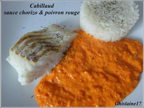 Cabillaud sauce chorizo & poivron rouge