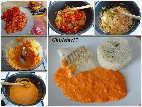 Cabillaud sauce chorizo & poivron rouge