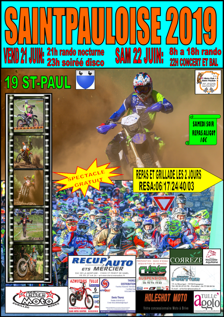Rando moto La Saint Pauloise le 21 et 22 juin 2019 à St Paul (19)