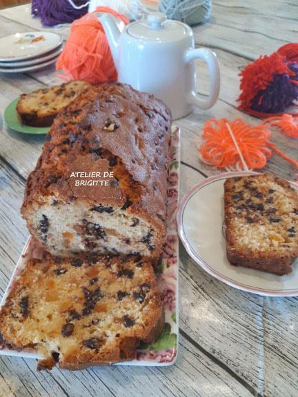 Cake orange confite et pépites de chocolat