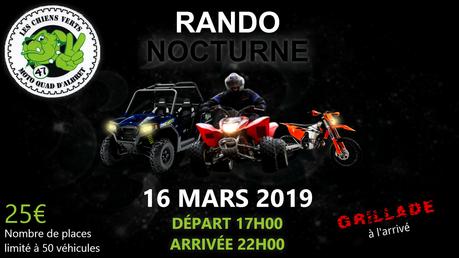 Rando semi-nocturne moto et quad du Moto Quad d'Albret (47), à Mézin le 16 mars 2019