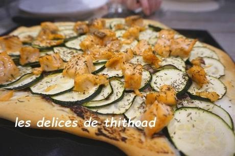 pizza saumon, courgettes et tapenade pizza saumon, courgettes et tapenade