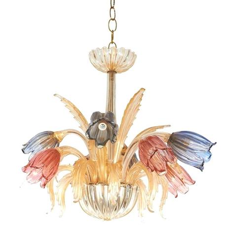 murano glass chandelier mid century glass chandelier with tulip motif vintage murano glass chandelier for sale