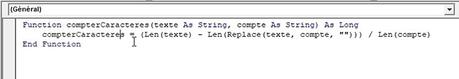 Comment compter les répétitions de caractères dans une cellule et créer une fonction personnalisée sur Excel ?