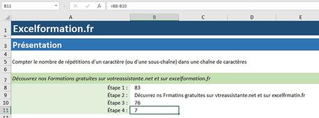 Comment compter les répétitions de caractères dans une cellule et créer une fonction personnalisée sur Excel ?