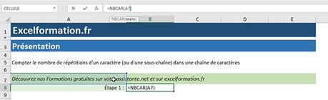 Comment compter les répétitions de caractères dans une cellule et créer une fonction personnalisée sur Excel ?