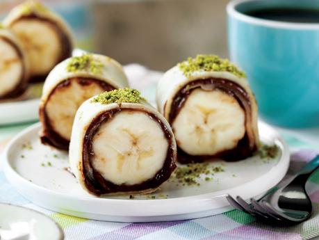 Makis de crêpes banane chocolat