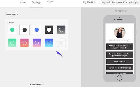 Comment ajouter des liens sur Instagram ? linktree appearance