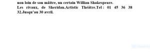 Regard vers le théâtre de Pierre-Marc Levergeois « Les rivaux » Regard vers le théâtre de Pierre-Marc Levergeois « Les rivaux »