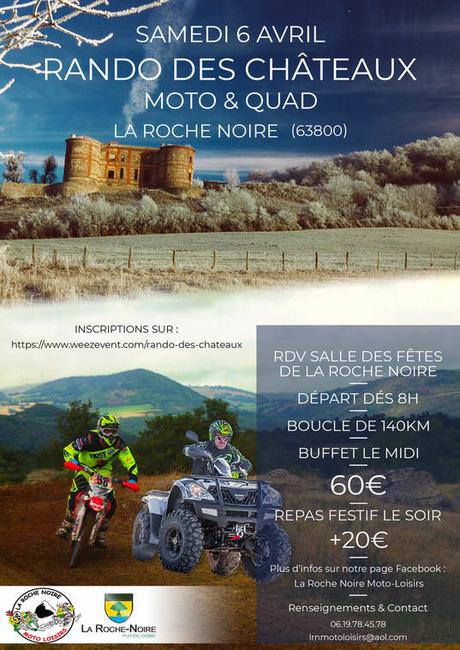 1ère Ronde des Châteaux moto et quad de La Roche Noire Moto Loisirs (63), le 6 avril 2019