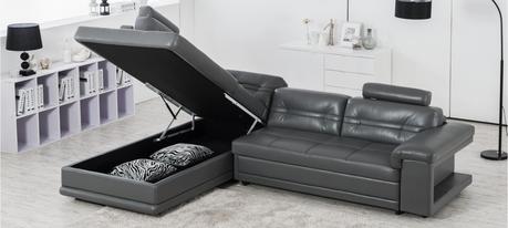 canapé cuir gris convertible