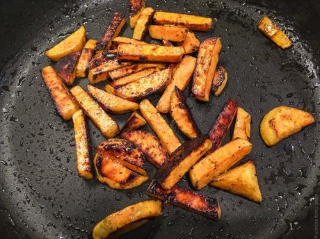 Crunchy tender sweet – Tofu et patate douce sautés