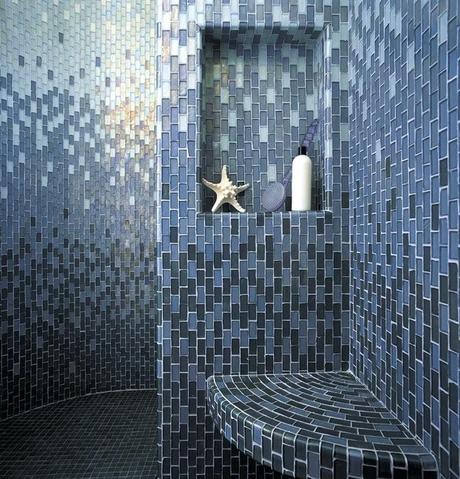 blue glass tile glass tile shower blue glass mosaic tiles bathroom