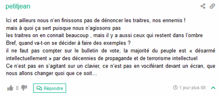 @1RiposteLaique a encore projeté ses ordures mentales… sur une opposante à ses idées pestilentielles #Beaucaire #RN