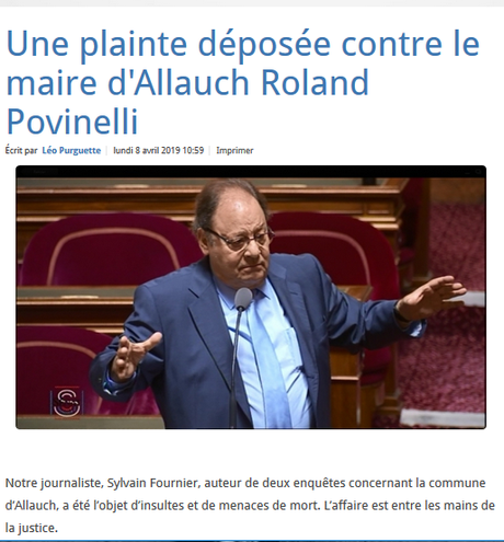 Le maire d’ #Allauch @rolandpovinelli #PS menace de mort un journaliste