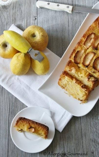 Cake polenta pommes - citron {sans gluten, sans lait, sans œufs }