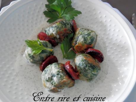 Gnudi aux épinards en sauce crémeuse au parmesan