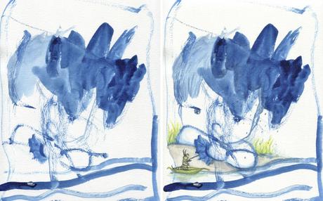 Elle retouche les peintures abstraites de ses enfants Elle retouche les peintures abstraites de ses enfants